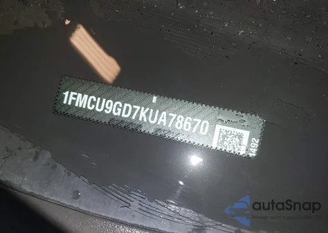 2019 Ford Escape Se z USA, uszkodzony, nr VIN 1FMCU9GD7KUA78670